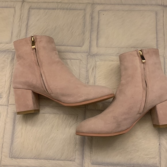 Pale pink suede boots 6.5M 2” heels. Very similiar to Christian Dior brand. - Picture 3 of 8